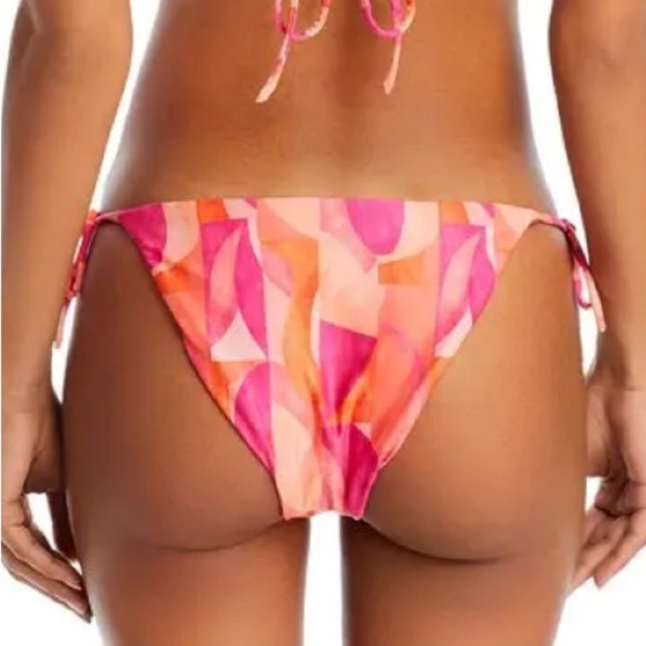 Peixoto Tonie Grapefruit Grove Pink and Orange Tie Bikini Bottom XS - Picture 2 of 14